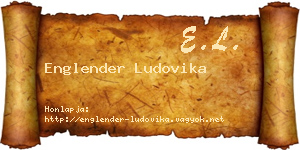 Englender Ludovika névjegykártya